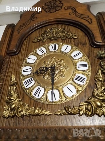 Часовник стенен,с тежести-топузи, снимка 2 - Антикварни и старинни предмети - 43998273