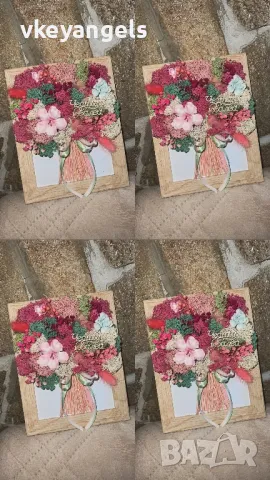 Пано “букет” с естествен скандинавски мъх, снимка 4 - Подаръци за жени - 50188577