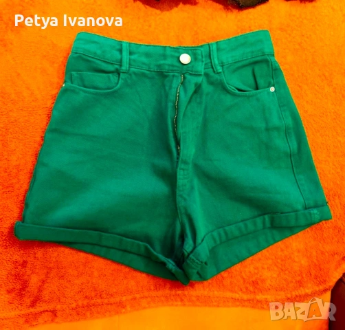 Три чифта къси дънкови панталони, размер 34, снимка 10 - Къси панталони и бермуди - 53486735