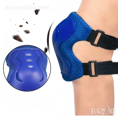 Детски наколенки и налакътници Automat, 6бр протектори, Черен , снимка 3 - Спортна екипировка - 49430293