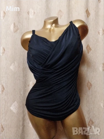 105 Е Черен цял бански с волани, снимка 2 - Бански костюми - 50735074