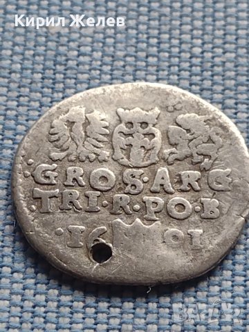 Сребърна монета 3 гроша 1601г. Сигизмунд трети ПОЛША 28467, снимка 6 - Нумизматика и бонистика - 42969040
