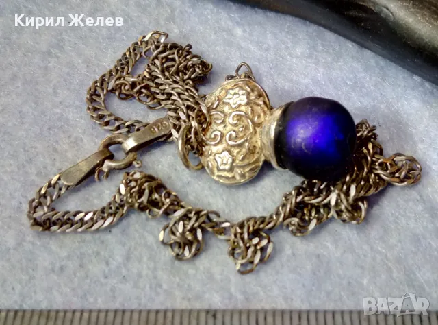 ПРЕКРАСЕН ОРНАМЕНТИРАН КРИСТАЛЕН СРЕБЪРЕН ПЕНДАНТ СРЕБРО 925 СРЕБЪРНА ВЕРИЖКА СРЕБРО 925 КОЛИЕ 30902, снимка 5 - Колиета, медальони, синджири - 49273894
