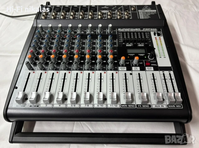 активен мишпулт смесител миксер професионално стъпало BEHRINGER PMP 500, снимка 3 - Ресийвъри, усилватели, смесителни пултове - 50791852