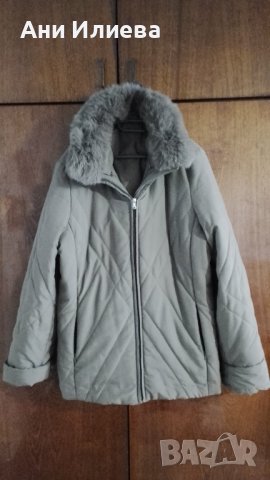 Военно зелено дамско яке с естествен косъм , снимка 2 - Якета - 39362573