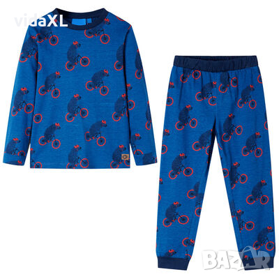 Детска пижама с дълъг ръкав, петролено, 116(SKU:13361, снимка 1 - Детски пижами - 44896436
