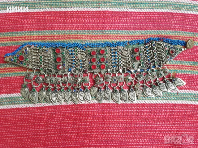 Родопски османски сребърен прочелник трепка кучка сокай накит 