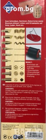 пирограф с 9 накрайника, печати, гравиране, накрайници, Германия, снимка 9 - Инструменти за гравиране - 35355796