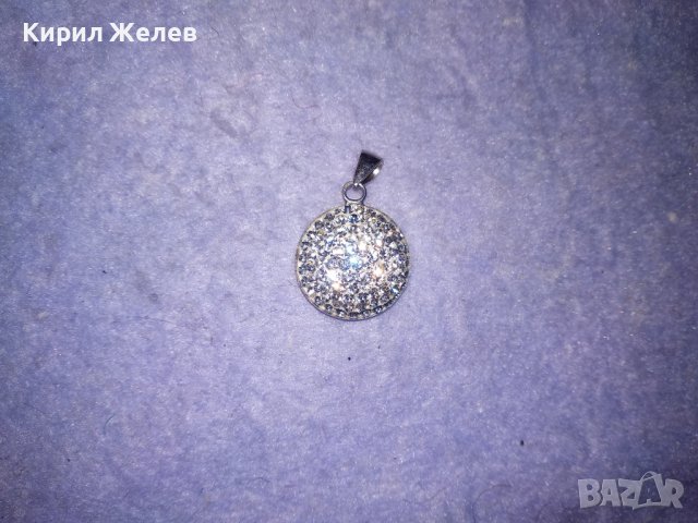 ИЗИСКАН СРЕБЪРЕН МЕДАЛЬОН СРЕБРО 925 с БЯЛ ЕМАЙЛ и КРИСТАЛЧЕТА 36407, снимка 10 - Колиета, медальони, синджири - 39547791