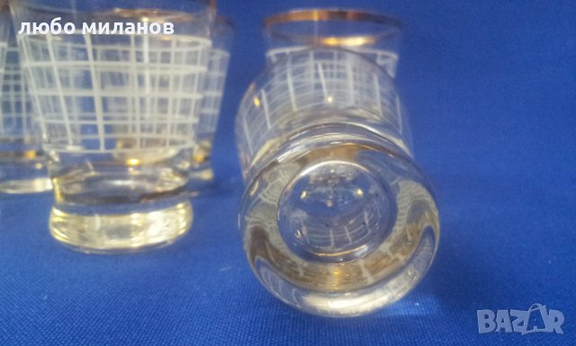 Ретро ракиени чашки, златни кантове 6 бр, снимка 4 - Антикварни и старинни предмети - 38781226