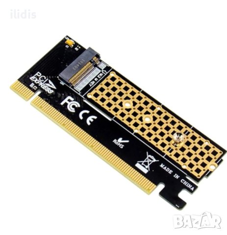 M.2 към PCIE x16 Адаптерна карта Pci-e към m.2 Преобразуване на адаптер NVMe SSD адаптер m2 M Ключов, снимка 2 - Кабели и адаптери - 43379782