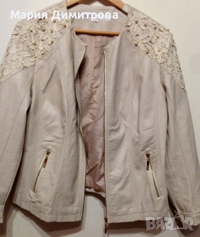 Яке тип бомбер с дантела и перли, снимка 2 - Якета - 38056551
