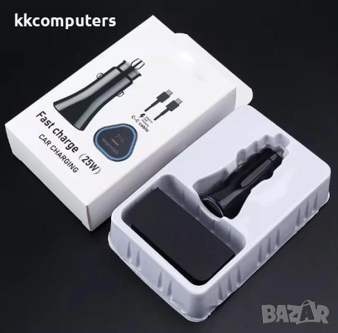 PREMIUM 12V Зарядно за автомобил PD 25W + Type-C - Тype-C кабел / Черен / Баркод : 456359, снимка 5 - Зарядни за кола - 52176982