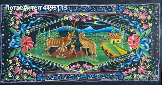 Античен ръчно изработен килим в наивен стил