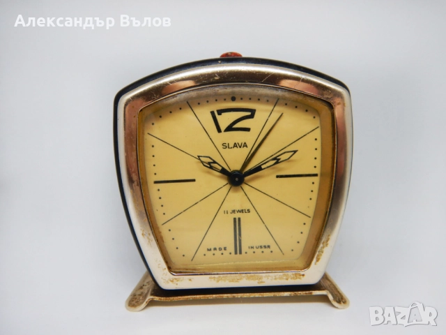 Стар Механичен Будилник Слава 11 Камъка Часовник Време, снимка 2 - Други ценни предмети - 52704154