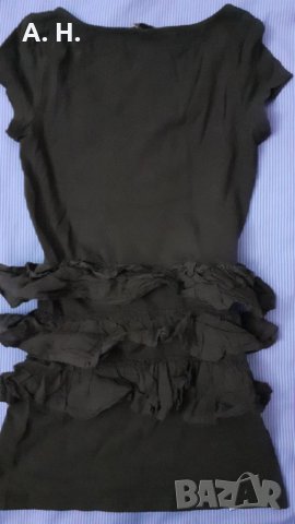 Черна туника с къс ръкав H&M, снимка 1 - Туники - 26601406