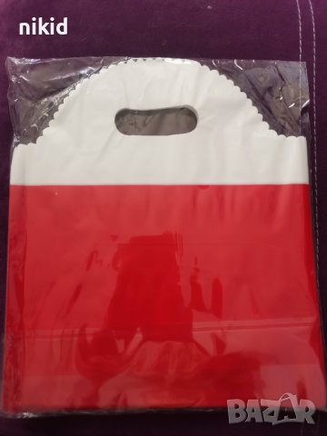 червена оранжева торбичка торбички с дръжка за подарък подаръчни найлонови найлонова