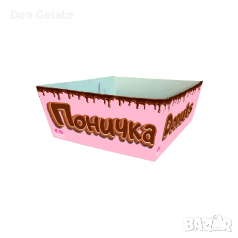 Картонена кутия за понички СРЕДНА -ЦВЕТНА – 100бр., снимка 2 - Други - 48174586