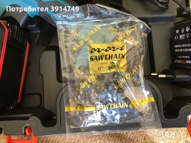 Немска акумулаторна верижна резачка / трион за клони; включени предпазител и ДВЕ батерии, 100% НОВА!, снимка 4 - Други инструменти - 49097428