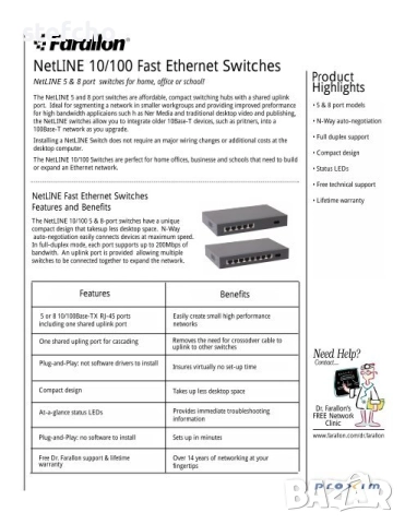 Switch NetLine Farallon PN8080, снимка 4 - Суичове - 51954902