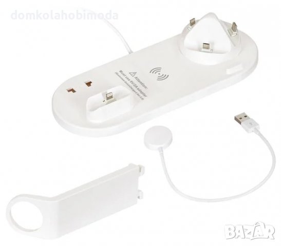 Безжично зарядно 4в1 10W,Телефон,Часовник, Слушалки,8-пинов / микро USB и порт тип C, снимка 3 - Безжични зарядни - 37128116