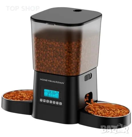 Автоматични хранилки HoneyGuaridan за 2 котки, 3,5 л, снимка 4 - За котки - 49217146