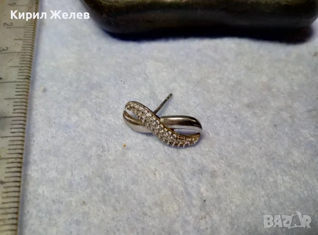 АЖУРНА СКЪПОЦЕННА СРЕБЪРНА ОБЕЦА СИМВОЛ на БЕЗКРАЙНОСТ СРЕБРО 925 с ФАСЕТИРАНИ ЦИРКОНИ 49715, снимка 5 - Обеци - 49510641