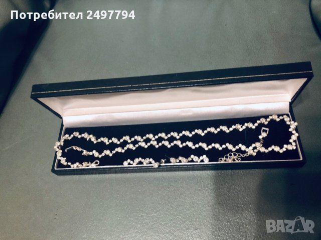 Колие, гривна и обеци с камъни, снимка 1