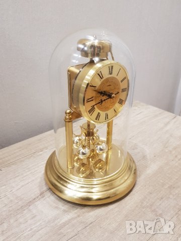 Немски настолен кварцов часовник с колба и с гонг, снимка 9 - Антикварни и старинни предмети - 38333343