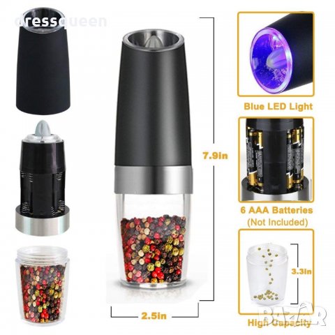 2527 Мелничка за пипер с автоматичено включване при накланяне, снимка 2 - Аксесоари за кухня - 28487963