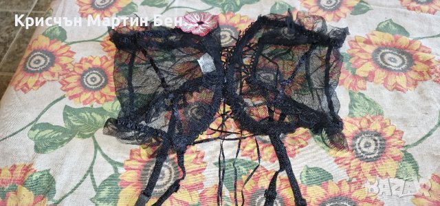 Прашка еротична с бродерия роза + колан с жартиер, снимка 14 - Бельо - 26036435