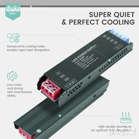 Ултратънък LED трансформатор 150W – 12V 12.5A (220V - 12V), снимка 3 - Друга електроника - 53163133