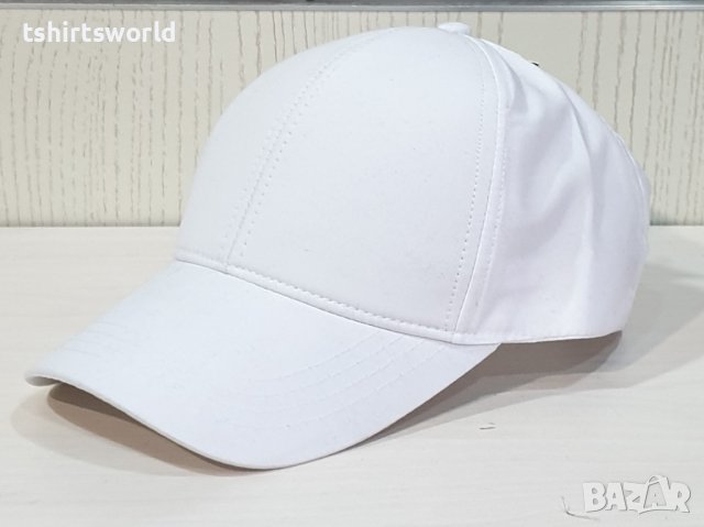 Нова изчистена шапка с козирка в бял цвят, микрофибър