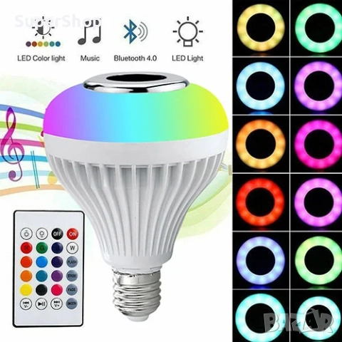 LED музикална Диско Bluetooth крушка Лампа Парти Колона RGB осветление, снимка 2 - Лед осветление - 52548465