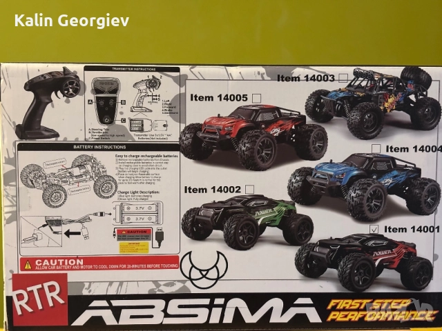 Absima 4WD Truggy RC car (2.4Ghz, RTR) RC количка 14001, снимка 5 - Електрически играчки - 51959926