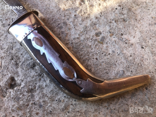 стар нож "Вълчи зъб" с кания, снимка 6 - Ножове - 50149186