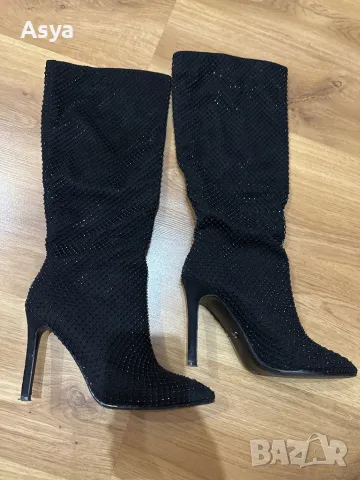Елегантни черни ботуши , снимка 7 - Дамски ботуши - 48280097