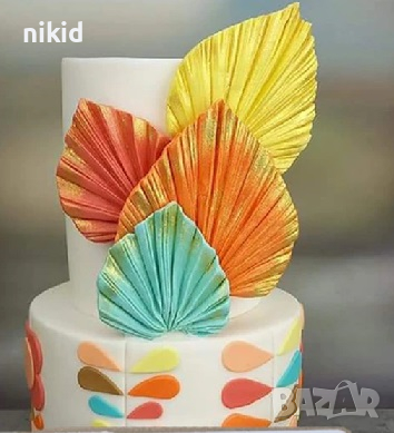 Оригами листо листа тропически силиконов молд форма фондан шоколад гипс декор торта, снимка 7 - Форми - 36541636