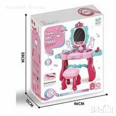 Детска тоалетка с огледало, осветление и аксесоари -31 части , снимка 2 - Играчки за стая - 51348935