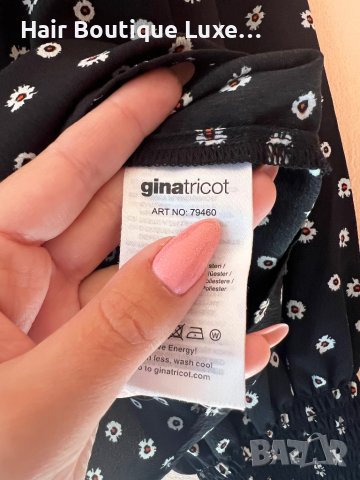 GinaTricot Черна блуза с бели цветя 42 размер 🖤, снимка 5 - Блузи с дълъг ръкав и пуловери - 43996385