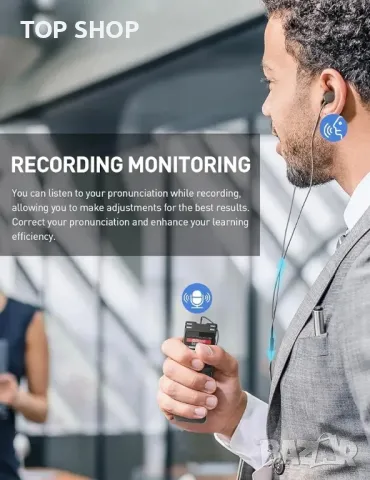 LIMENAMICS Цифров диктофон - 64GB 1536kbps гласово активиран рекордер с шумопотискане, снимка 3 - Друга електроника - 48748140