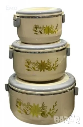 Комплект от 3 термо тенджери – Запазете топлината и свежестта на вашите ястия, снимка 2 - Съдове за готвене - 48463291