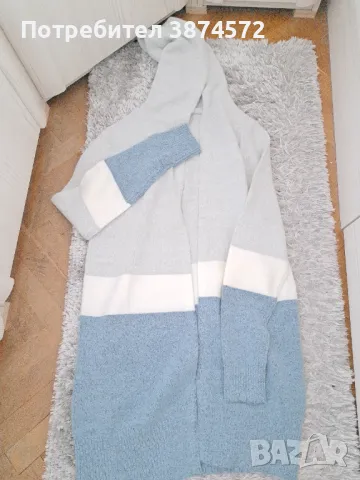 Дамска дълга жилетка с качулка