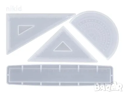 линия триъгълник транспортир силиконов молд форма смола дфондан декор , снимка 2 - Форми - 47489028