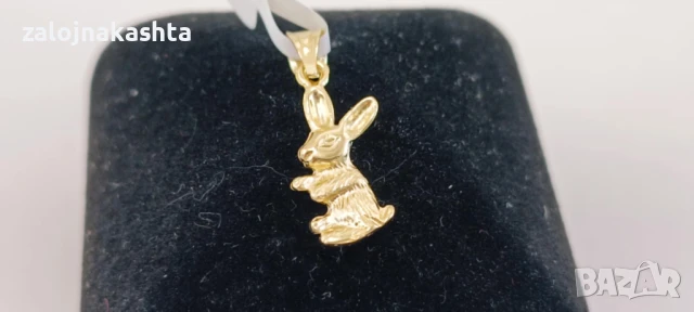 Нова Златна висулка зайче-0,80гр/14кр, снимка 2 - Колиета, медальони, синджири - 50683450
