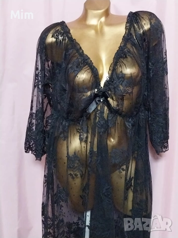 2XL Черна дантелена нощница / рокля /, снимка 3 - Рокли - 53266177