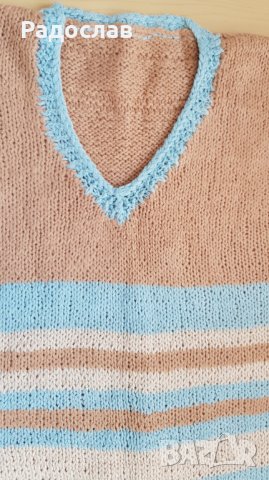 Детски ръчно плетен пуловер нов, снимка 2 - Детски пуловери и жилетки - 36616424