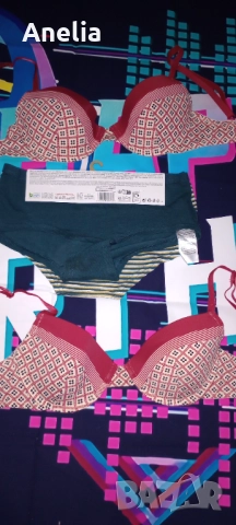 2 бр. Дамск Бикини + 2 бр. Дамски Сутиени  С размер 75 Б, снимка 3 - Бельо - 52557921