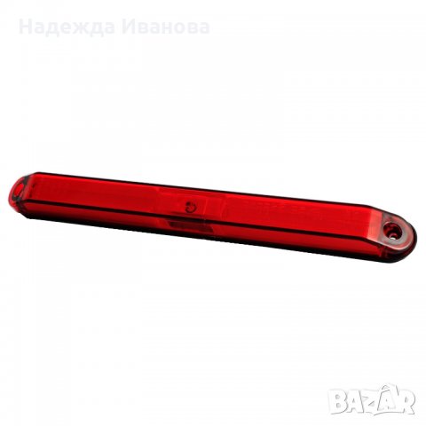 Дълъг червен ЛЕД габарит стоп 12/24 волта, е-маркиран 