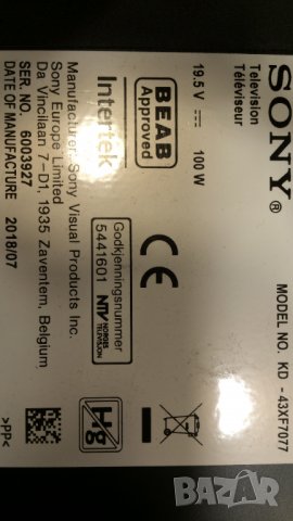 SONY KD-43XF7077, снимка 3 - Телевизори - 39793351